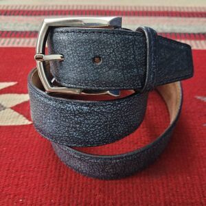 Trafalgar Blue Black Exotic Genuine African Buffalo Leather Belt Sz 42 Old Money